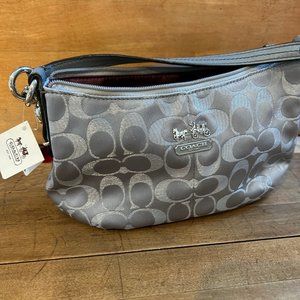 NEW Coach Silver fabric handbag